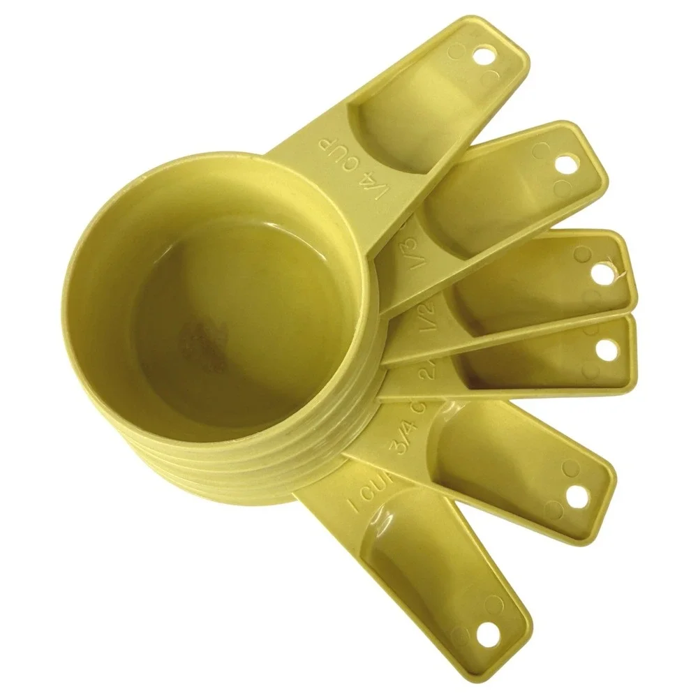 Harvest Gold Tupperware Measuring Cups For Baking Complete Set 6 Vintage Nesting